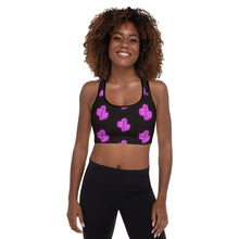 Load image into Gallery viewer, Purple Neon Cactus Padded Sports Bra