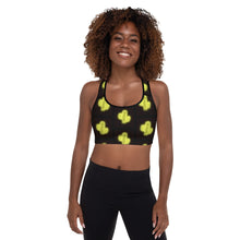 Load image into Gallery viewer, Green Neon Cactus Padded Sports Bra