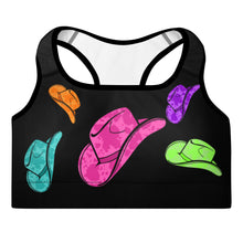 Load image into Gallery viewer, All Neon Hat Padded Sports Bra