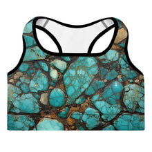 Load image into Gallery viewer, All Turquoise Padded Sports Bra