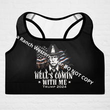 Load image into Gallery viewer, Hells Comin With Me Padded Sports Bra