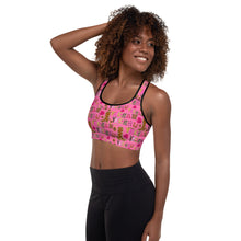 Load image into Gallery viewer, Hot Pink Yeehaw Padded Sports Bra