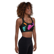 Load image into Gallery viewer, All Neon Hat Padded Sports Bra