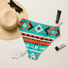 Load image into Gallery viewer, Yeehaw Turquoise Orange Aztec Bikini Bottom