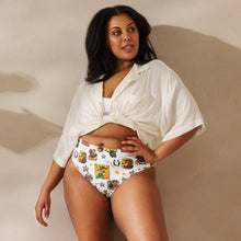 Load image into Gallery viewer, Yeehaw Vintage Cowgirl Collage White Bikini Bottom