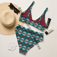 Load image into Gallery viewer, Yeehaw Teal Burgandy Aztec Bikini