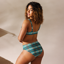 Load image into Gallery viewer, Yeehaw Teal Aztec Blanket Print Bikini