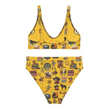 Load image into Gallery viewer, Yeehaw Vintage Cowboy Collage Mustard Bikini