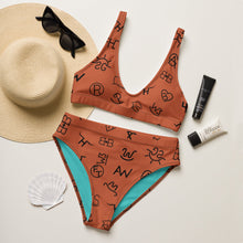 Load image into Gallery viewer, Yeehaw Brown Cattle Brands Bikini