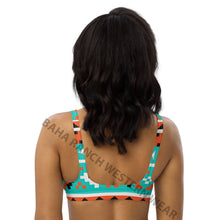 Load image into Gallery viewer, Yeehaw Turquoise Orange Aztec Bikini Top
