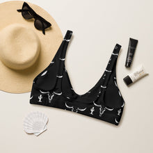 Load image into Gallery viewer, Yeehaw Longhorn Cactus Bikini Top Size Small Ready to ship
