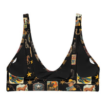 Load image into Gallery viewer, Yeehaw Vintage Cowboy Collage Bikini Top