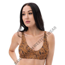 Load image into Gallery viewer, Yeehaw Tooled Leather Bikini Top