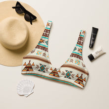 Load image into Gallery viewer, Yeehaw Turquoise Teepee Bikini Top