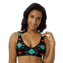 Load image into Gallery viewer, Yeehaw Turquoise & Orange Aztec Bikini Top