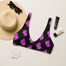 Load image into Gallery viewer, Yeehaw Purple Neon Cactus Bikini Top