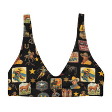 Load image into Gallery viewer, Yeehaw Vintage Cowboy Collage Bikini Top
