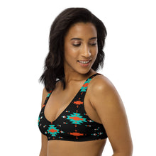 Load image into Gallery viewer, Yeehaw Turquoise & Orange Aztec Bikini Top