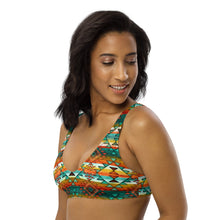Load image into Gallery viewer, Yeehaw Mustard Aztec Bikini Top