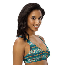 Load image into Gallery viewer, Yeehaw Teal Aztec Blanket Print Bikini Top