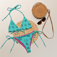 Load image into Gallery viewer, Yeehaw Turquoise Cattle Brands String Bikini