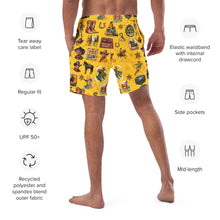 Load image into Gallery viewer, YEEHAW Vintage Cowboy Collage Western Swim Trunks Shorts
