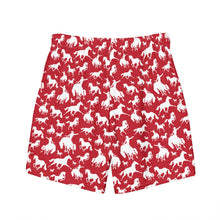 Load image into Gallery viewer, Yeehaw Red Rodeo Cowboy Men's Swim Trunks