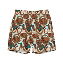 Load image into Gallery viewer, Yeehaw Cowboy Up Men's Swim Trunks