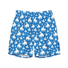 Load image into Gallery viewer, Yeehaw Blue Rodeo Cowboy Men's Swim Trunks