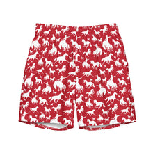 Load image into Gallery viewer, Yeehaw Red Rodeo Cowboy Men's Swim Trunks