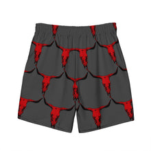 Load image into Gallery viewer, Yeehaw Red Bull Skull Men's Swim Trunks