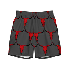 Load image into Gallery viewer, Yeehaw Red Bull Skull Men's Swim Trunks