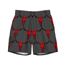 Load image into Gallery viewer, Yeehaw Red Bull Skull Men's Swim Trunks