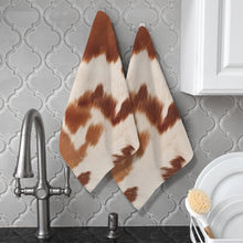 Load image into Gallery viewer, Cow Print Set of 2 Dish Towels made in America Kitchen Towels