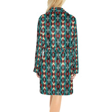 Load image into Gallery viewer, Teal Aztec Women's Western Robe