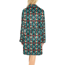 Load image into Gallery viewer, Teal Aztec Women's Western Robe