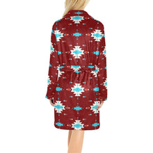 Load image into Gallery viewer, Burgundy Aztec Women's Western Bath Robe