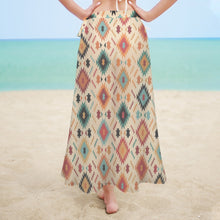 Load image into Gallery viewer, Baha Ranch Cream Aztec Beach Swim Coverup Skirt
