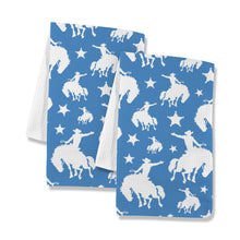 Load image into Gallery viewer, Blue Rodeo Cowboy Set of 2 Dish Towels Made in America