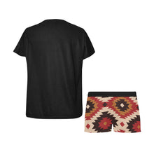Load image into Gallery viewer, Red Aztec Bull Women's Western Top and Short Pajama Set