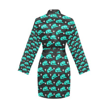 Load image into Gallery viewer, Turquoise cowgirl Hat Women's Belted Satin Feel Dressing Lounge Robe