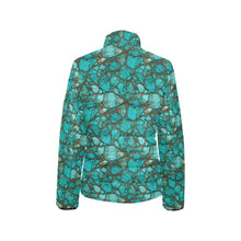 Load image into Gallery viewer, All Turquoise Women's Puffy Bomber Jacket