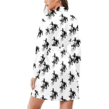 Load image into Gallery viewer, Rodeo Bronc Women's Long Sleeve Belted Satin Feel Dressing Lounge Robe