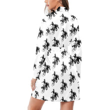 Load image into Gallery viewer, Rodeo Bronc Women's Long Sleeve Belted Satin Feel Dressing Lounge Robe