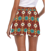 Load image into Gallery viewer, Women's Brown Aztec Beach Board Shorts