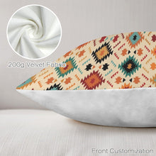 Load image into Gallery viewer, Cream Aztec Velvet Soft Throw PIllow Case Made in America