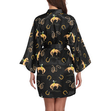 Load image into Gallery viewer, Rodeo Cowboy Satin Kimono Sleeve Robe