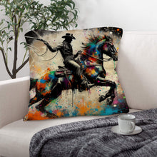 Load image into Gallery viewer, Painted Cowboy Throw Pillo Case Made in America