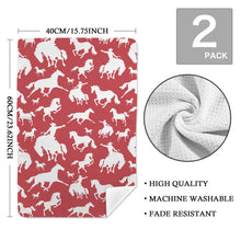 Load image into Gallery viewer, Red Rodeo Cowboy Set of 2 Dish Towels Made in America