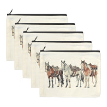 Load image into Gallery viewer, Painted Ranch Horses Cosmetic Bag Pack of 5 Made in America